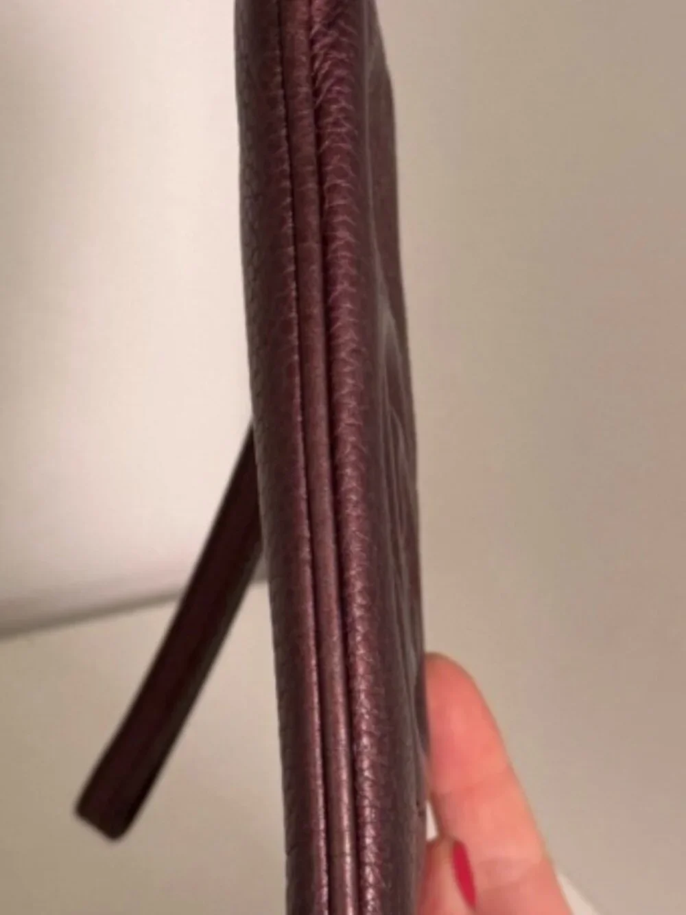 Gucci Soho Wristlet Clutch Burgundy Zipper Strap Pouch - Picture 4 of 7